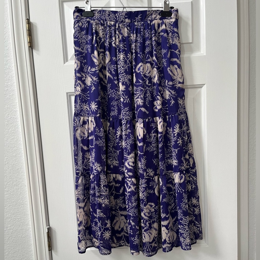 ba&sh floral tiered midi skirt M - Picture 2 of 14